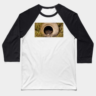 two wild mice in a log pile house Baseball T-Shirt